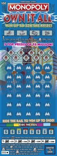 MONOPOLY  Own It All scratch-off ticket