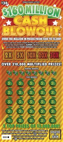 $160 Million Cash Blowout scratch-off ticket