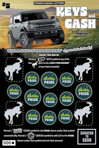 Keys and Cash scratch-off ticket