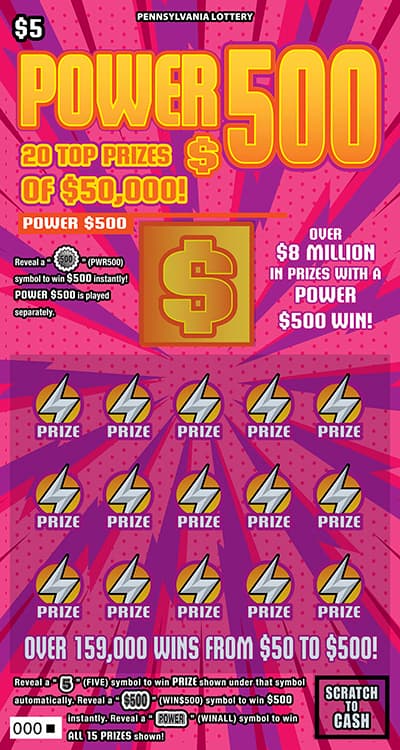 Power $500 scratch-off ticket