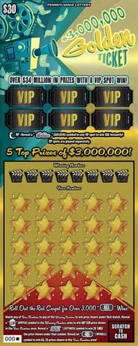 $3,000,000 Golden Ticket scratch-off ticket