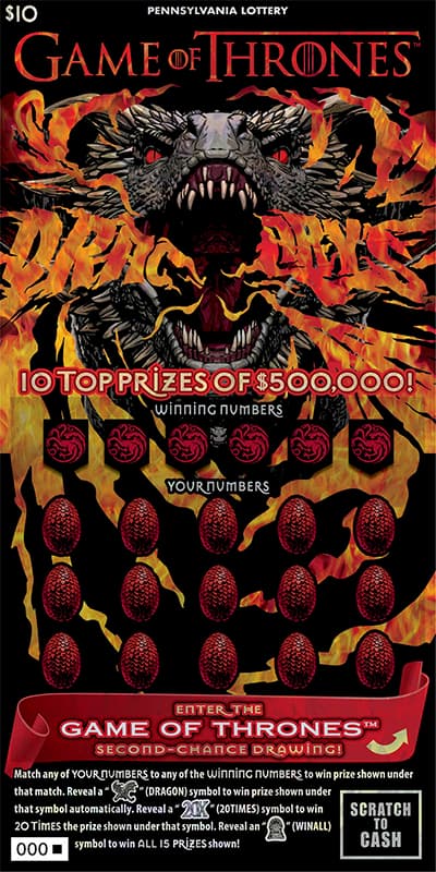 GAME OF THRONES™ scratch-off ticket