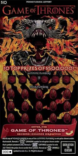 GAME OF THRONES™ scratch-off ticket