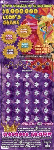$5,000,000 Lion’s Share scratch-off ticket