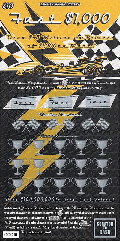 Fast $1,000 scratch-off ticket