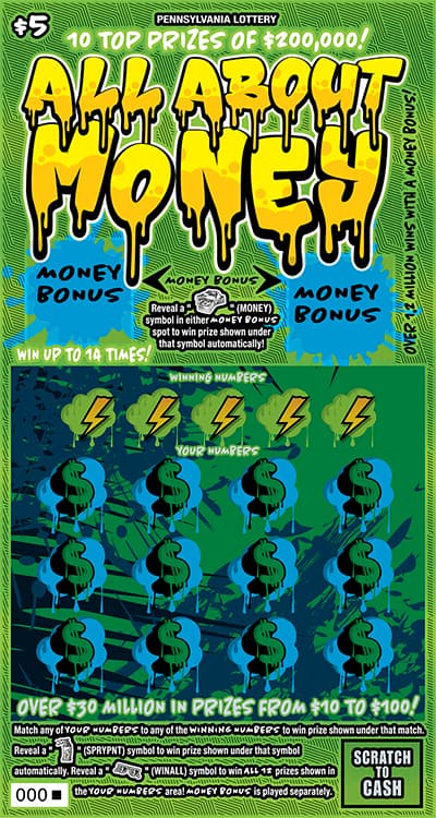 All About Money scratch-off ticket