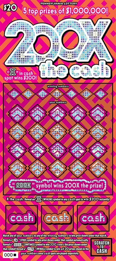 200X the Cash scratch-off ticket