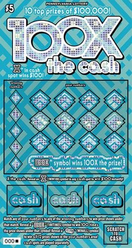 100X the Cash scratch-off ticket