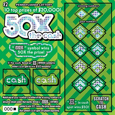 50X the Cash scratch-off ticket
