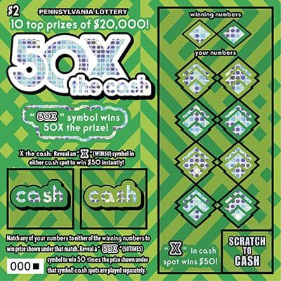 50X the Cash scratch-off ticket