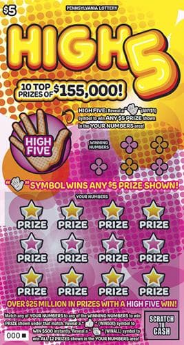 High 5 scratch-off ticket