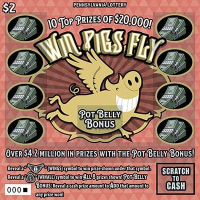 Win Pigs Fly scratch-off ticket