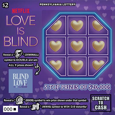 LOVE IS BLIND scratch-off ticket