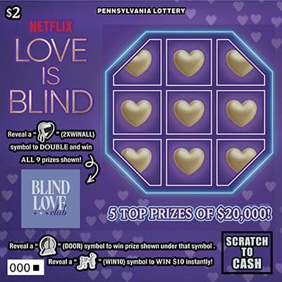 LOVE IS BLIND scratch-off ticket
