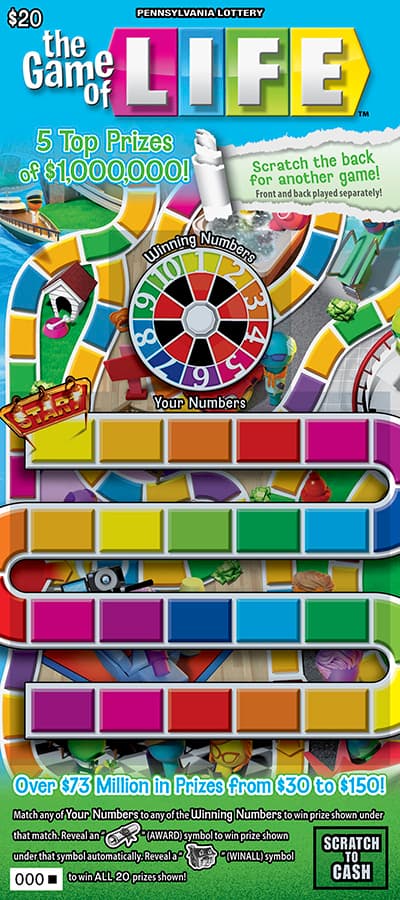 THE GAME OF LIFE scratch-off ticket