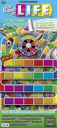 THE GAME OF LIFE scratch-off ticket