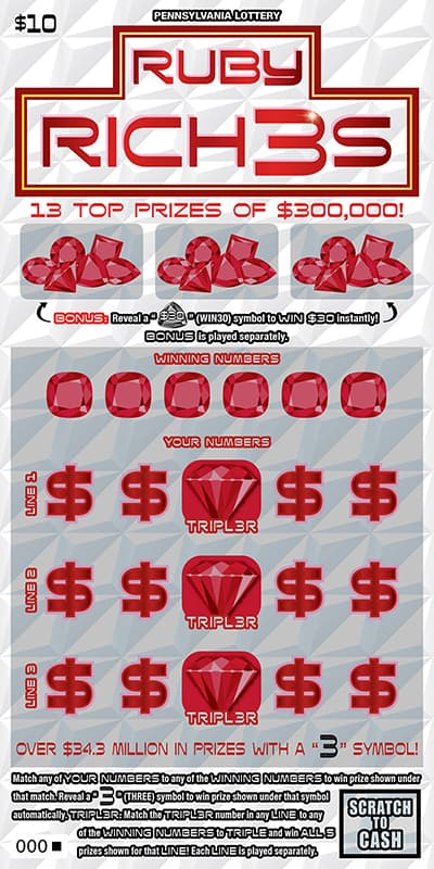 Ruby Rich3s scratch-off ticket