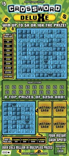 Crossword Deluxe scratch-off ticket