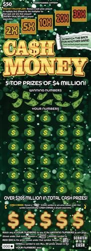 Ca$h Money scratch-off ticket