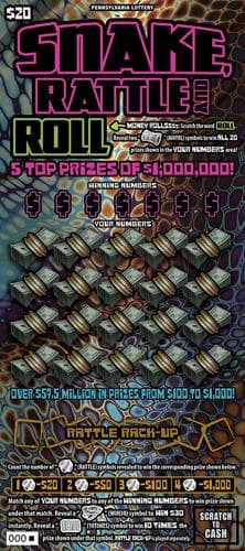 Snake, Rattle and Roll scratch-off ticket