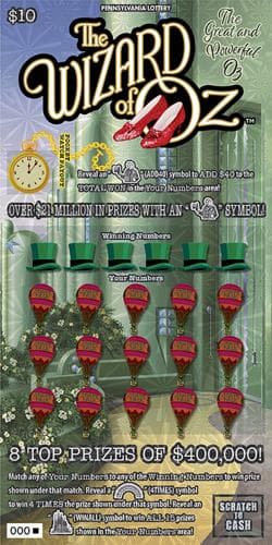 THE WIZARD OF OZ™ THE GREAT AND POWERFUL OZ scratch-off ticket