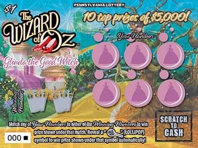 THE WIZARD OF OZ™ GLINDA THE GOOD WITCH scratch-off ticket