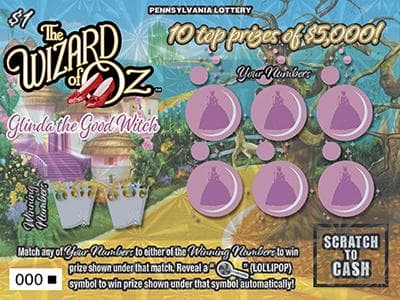 THE WIZARD OF OZ™ GLINDA THE GOOD WITCH scratch-off ticket