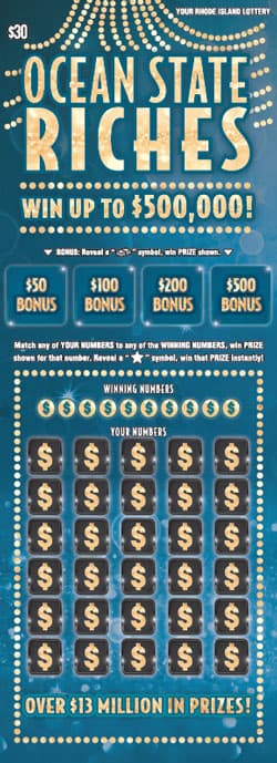 OCEAN STATE RICHES scratch-off ticket