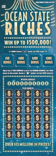 OCEAN STATE RICHES scratch-off ticket