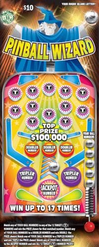 PINBALL WIZARD scratch-off ticket