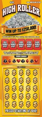 HIGH ROLLER scratch-off ticket