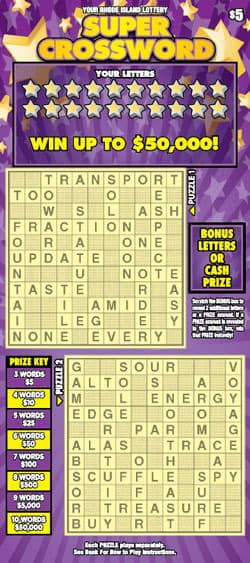 SUPER CROSSWORD scratch-off ticket