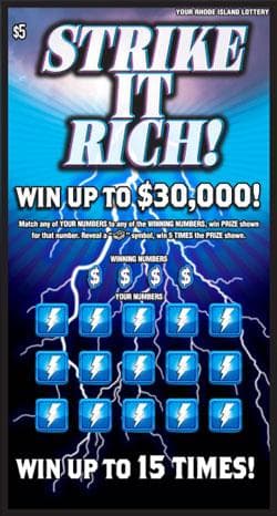 STRIKE IT RICH scratch-off ticket