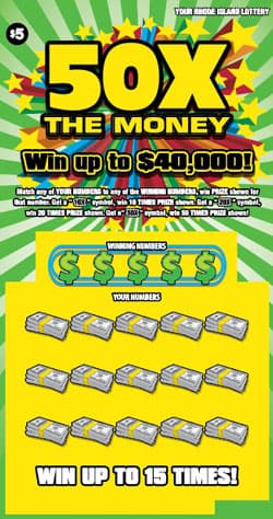 50X THE MONEY scratch-off ticket