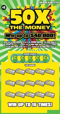 50X THE MONEY scratch-off ticket
