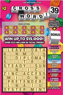 CROSSWORD! 39 scratch-off ticket