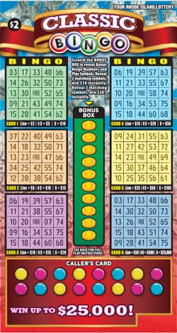 CLASSIC BINGO scratch-off ticket