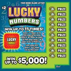 LUCKY NUMBERS scratch-off ticket