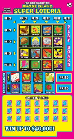 RHODE ISLAND SUPER LOTERIA scratch-off ticket