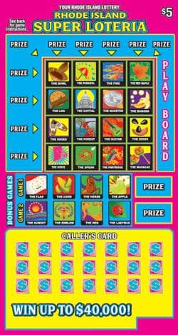 RHODE ISLAND SUPER LOTERIA scratch-off ticket