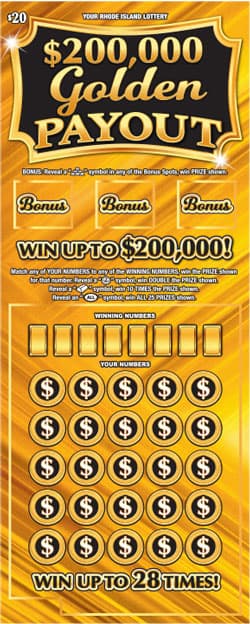 $200,000 GOLDEN PAYOUT scratch-off ticket