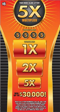 5X MULTIPLIER scratch-off ticket