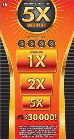 5X MULTIPLIER scratch-off ticket