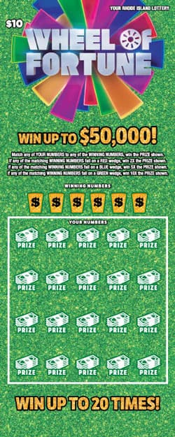 WHEEL OF FORTUNE scratch-off ticket
