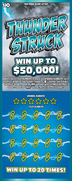 THUNDER STRUCK scratch-off ticket