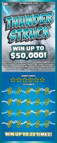 THUNDER STRUCK scratch-off ticket