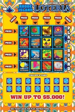 RHODE ISLAND LOTERIA scratch-off ticket