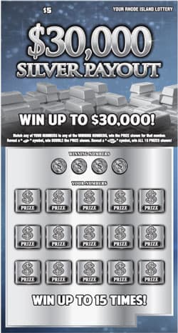 $30,000 SILVER PAYOUT scratch-off ticket