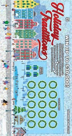 5 HOLIDAY TRADITIONS scratch-off ticket