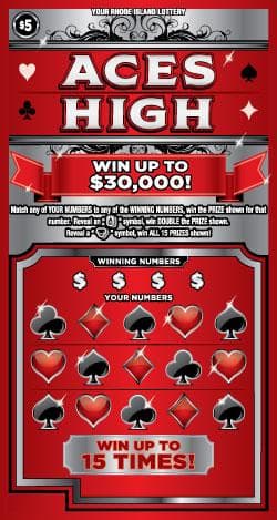 ACES HIGH scratch-off ticket